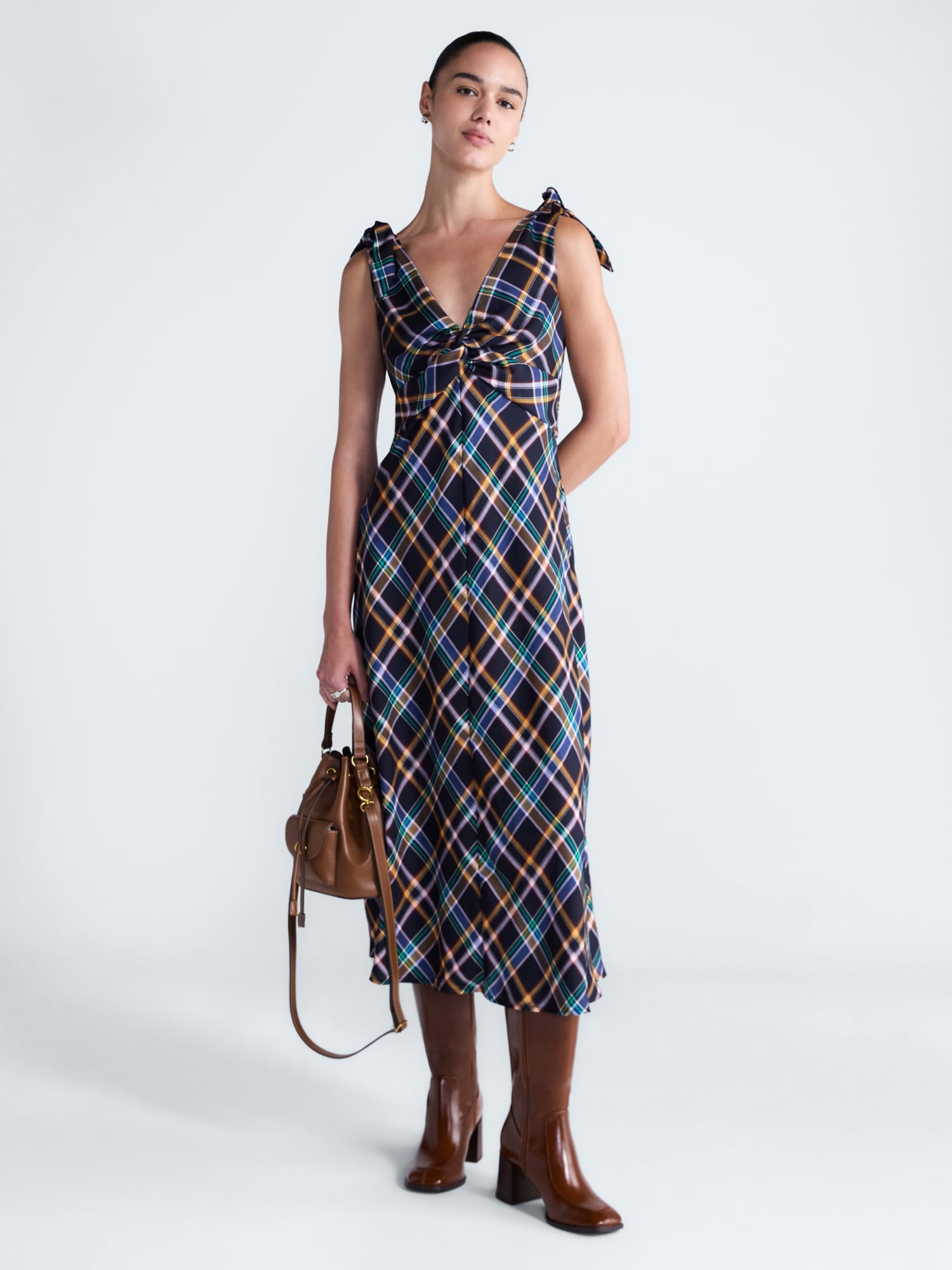 Free Assembly Women's and Women's Plus Twist Front Sleeveless Maxi Dress, Sizes XS-4X