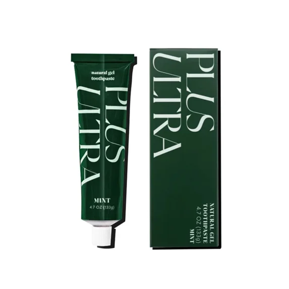 PLUS ULTRA Toothpaste, Fluoride-Free Natural Gel Toothpaste, Removes Plaque and Stains, Made in the USA 4.7 Fl Oz