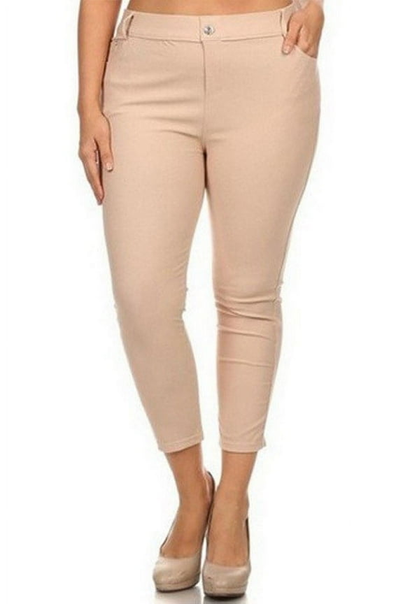 PLUS Women's Solid Cropped Pants