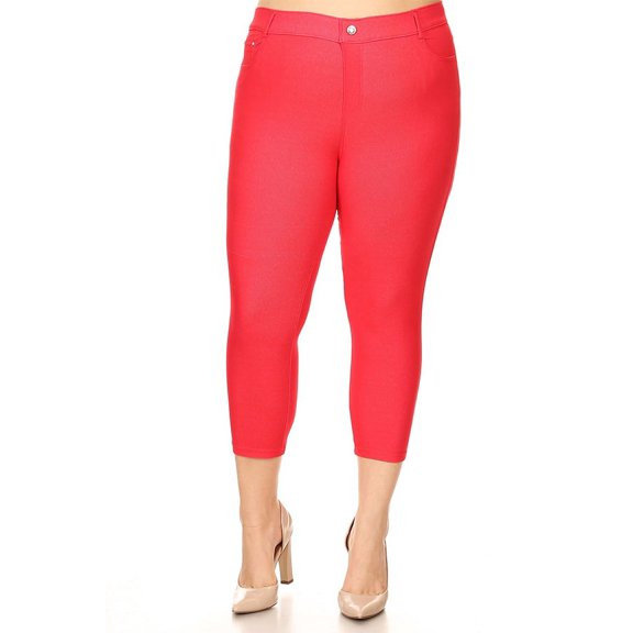 PLUS Women's Solid Cropped Pants