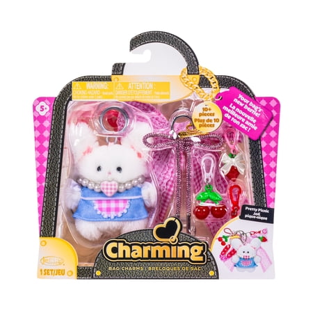 Charming Bag Charms Pretty Picnic Set with Plush Bunny Doll & Accessories, 5+ Years