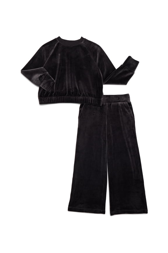 Girls Plush Velour Top and Pants Set, 2-Piece, Sizes 4-18