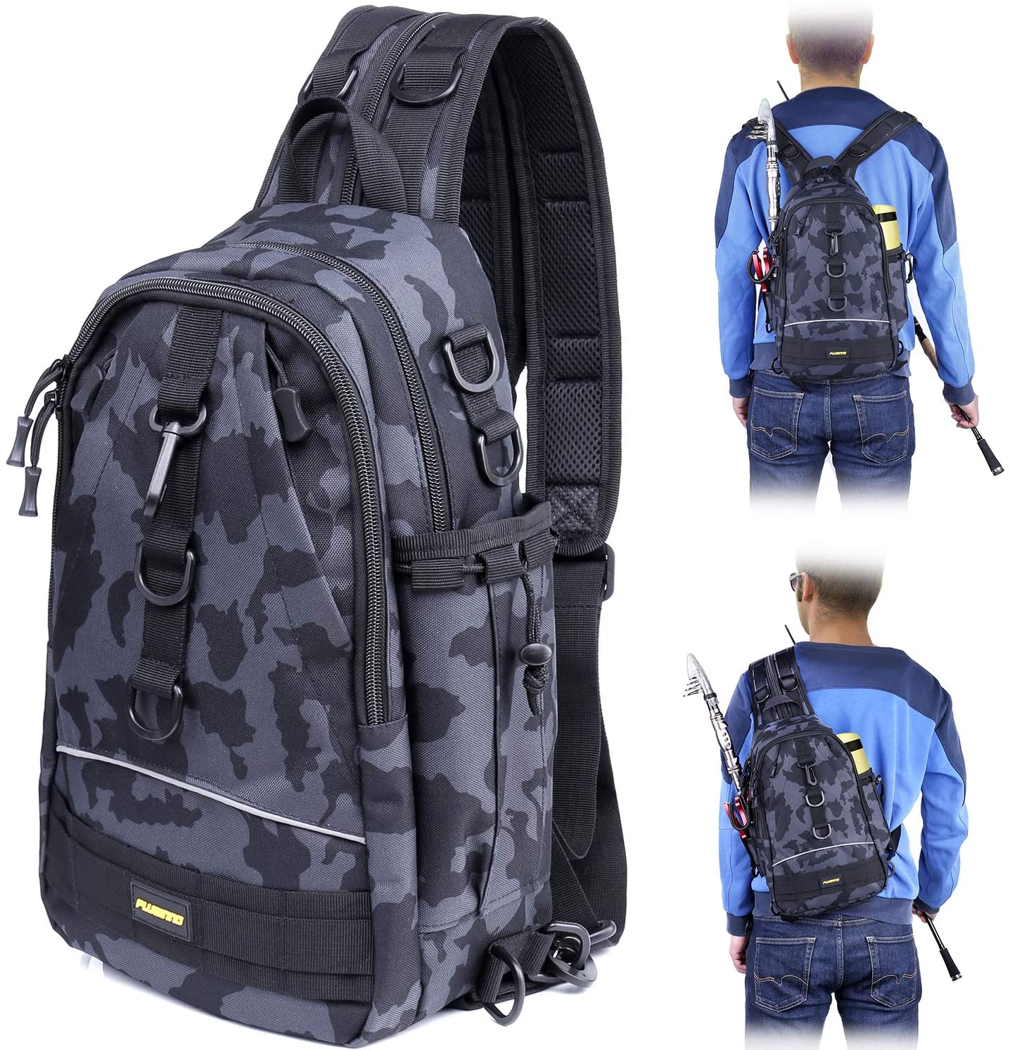 PLUSINNO Fishing Backpack Tackle Bag, WaterResistant Fishing Backpack