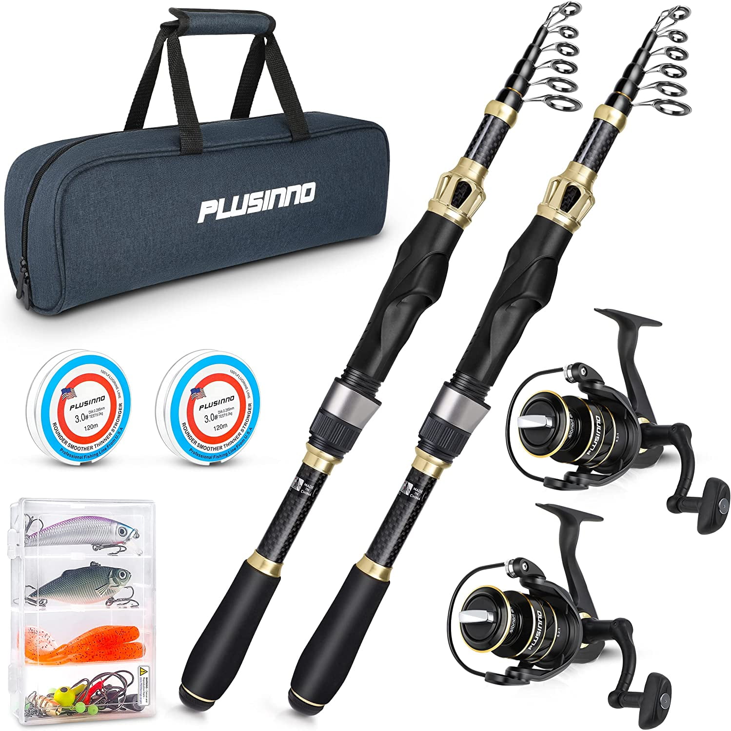 SNACPICK Fishing Rod and Reel Combos with Fishing Line/Telescopic Fishing  Pole,Fishing Lures Kit& Accessories and Carrier Bag Collapsible Fishing Rod  Kit for Beginner Adults Saltwater Freshwater: Buy Online at Best Price in