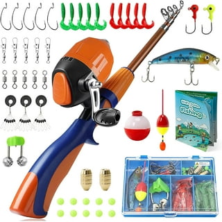PLUSINNO Kids Fishing Pole with Travel Bag, Telescopic Fishing Rod and Reel  Combos with Spincast Fishing Reel Full Kits for Kids,Boys,Youth Fishing  (Blue Handle with Spincast Reel, 115CM 45.27IN) : : Sports