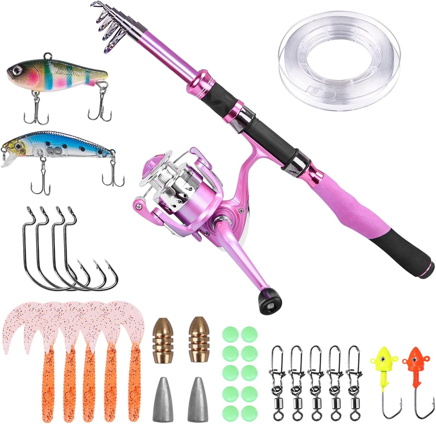 Decdeal Fishing Rod and Reel Combo with Carry Case 36pcs Fishing Tackle Set  Telescopic Fishing Rod Pole with Spinning Reel Lures Float Hooks  Accessories : : Sports, Fitness & Outdoors