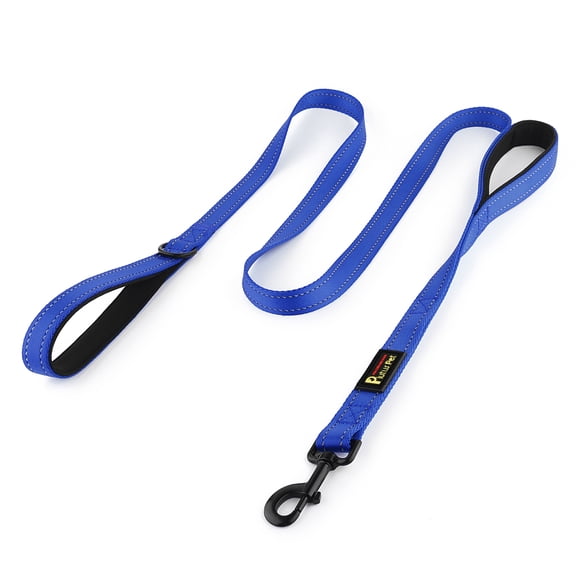 PLUTUS PET Double Handle Dog Leash 6ft Long, Padded Traffic Handle, Heavy Duty and Reflective, Training Leash for Medium Large Dogs, Navy Blue