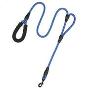 PLUTUS PET Double Handle Rope Dog Leash 6ft Long, Padded Traffic Handle, Heavy Duty and Reflective, Training Leash for Medium Large Dogs, Navy Blue