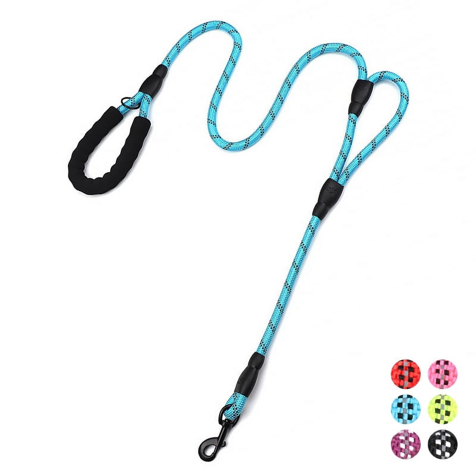 PLUTUS PET Double Handle Rope Dog Leash 6ft Long, Padded Traffic Handle, Heavy Duty and