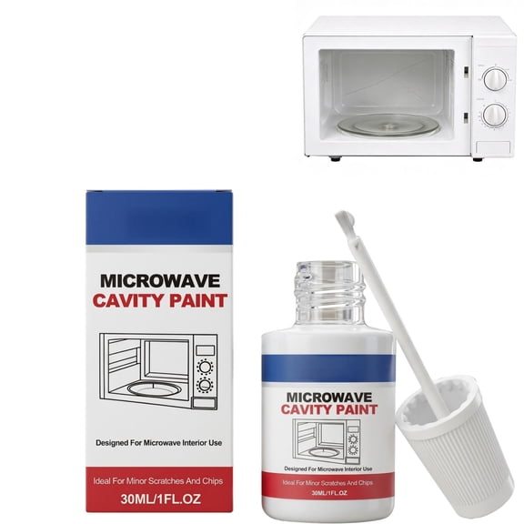 PLYZLE 30ml Microwave Cavity Paint, High Temperature White Appliance Touch Up Paint for Home Kitchen Microwave Repair