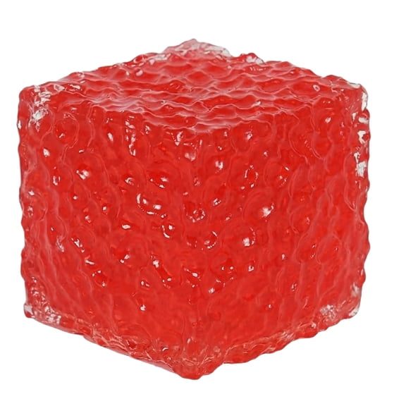 PLYZLE Cube Slow-Rebound Squishy Toy, Maltose-Based Stress Relief Desk Decor, Red Translucent Texture Sensory Tool for Adults