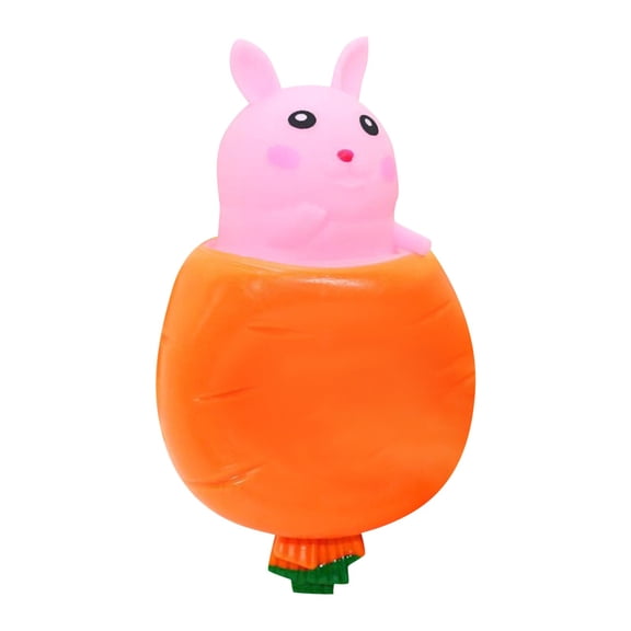 PLYZLE Handmade Carrot Rabbit Fidget Toy, Pop Up Bunny Stress Relief Squeeze Toy, Practical Relaxation Tool for Daily Use