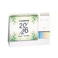 thumbnail image 1 of PLYZLE Small Desk Calendar 2026, Standing Desktop Calendar 12 Months, 2 in 1 Flip Calender with Sticky Note & Memo Pages, 9"x10", Thick Paper Floral Calendar for Home School and Office (D), 1 of 6