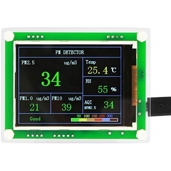 PM 2.5 Air Quality Monitor Indoor Outdoor, Air Quality Sensor Detector, with 2.8 inch TFT Display, for PM1.0, PM10.0, PM2.5, AQI, Temperature and Humidity$$Other