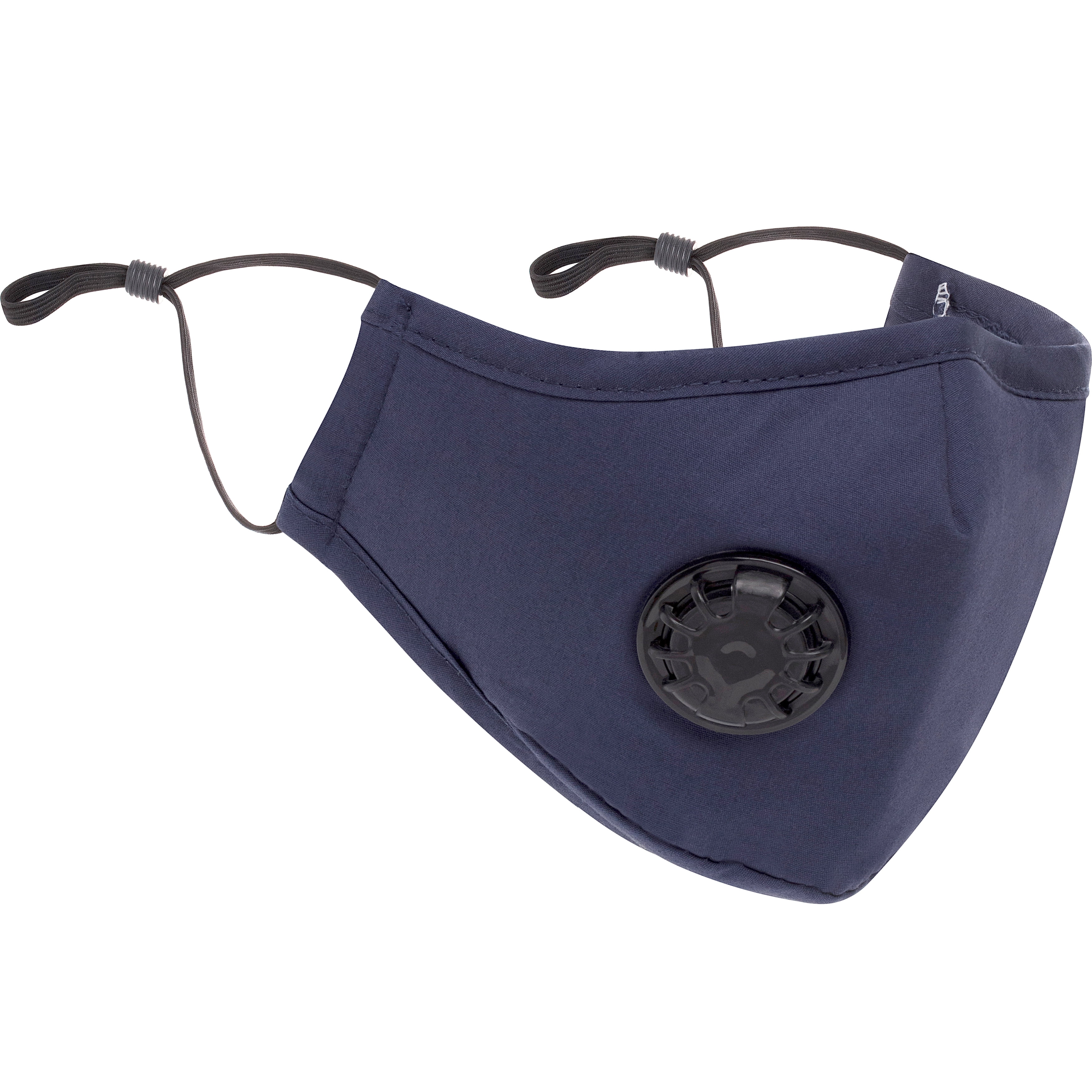 PM 2.5 Mask, Blue - Reusable, Washable Cotton Face Mask - 4 Pieces with 8 Filters - Adjustable Ear Bands and Nose Bridge - Removable Air Valve Protects Against Pollutants and Other Airborne Particles