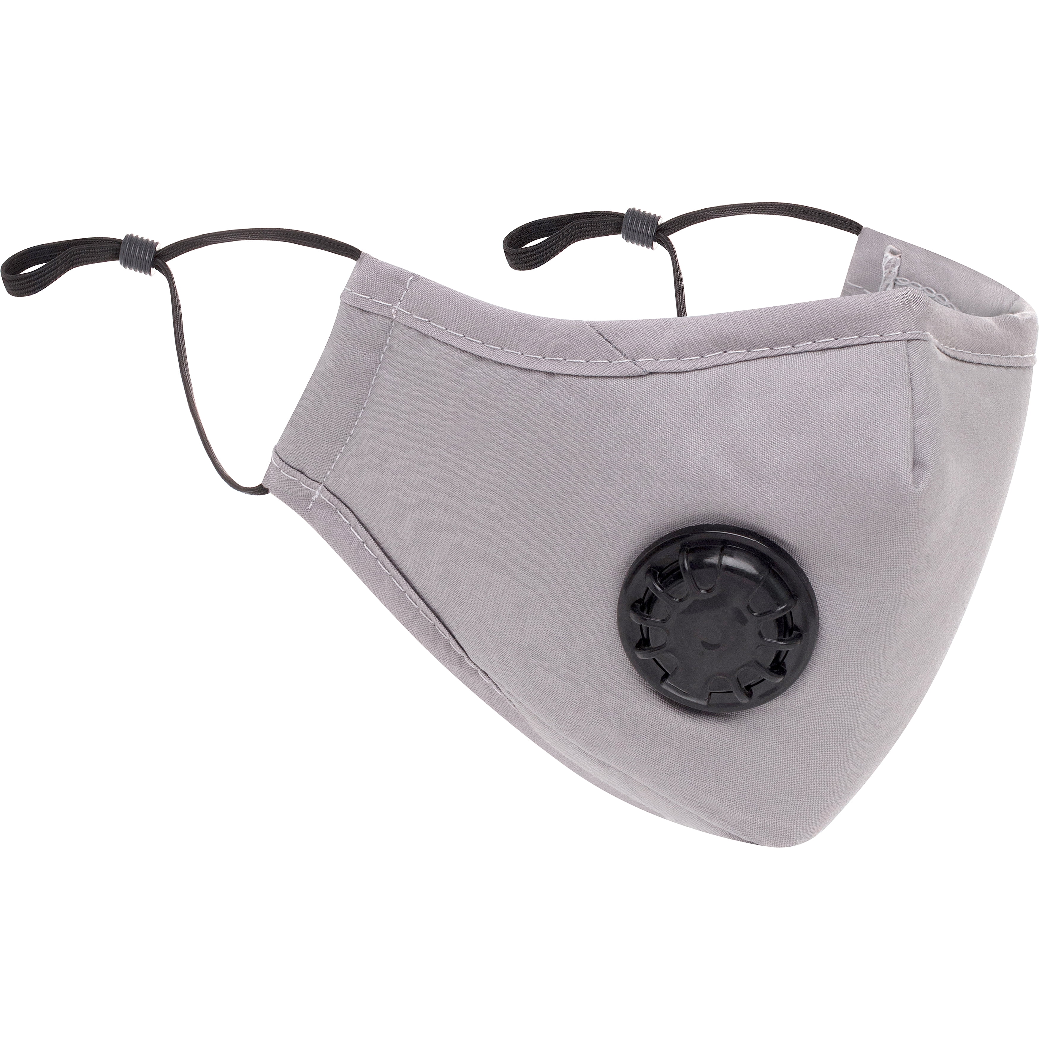 PM 2.5 Mask, Grey - Reusable, Washable Cotton Face Mask - 4 Pieces with 8 Filters - Adjustable Ear Bands and Nose Bridge - Removable Air Valve Protects Against Pollutants and Other Airborne Particles