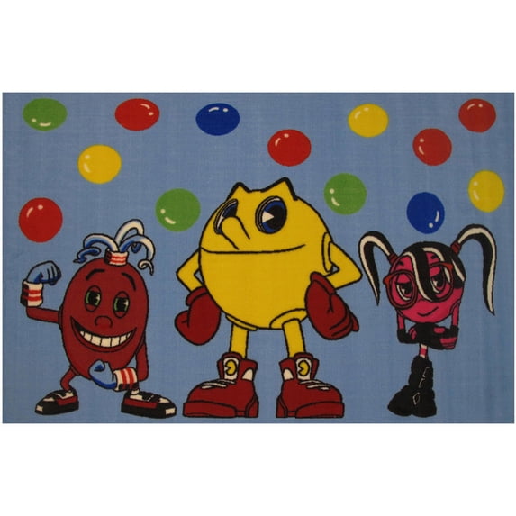 Pac-Man Nylon 39"x58" Pac & Friends Area Rug in Multi-Color
