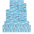thumbnail image 1 of PM Airplane Wrapping Paper Blue Design Gift Wrapping Paper with Plane Cloud Pattern for Baby Shower Boy Girl Birthday Wedding Holiday - 19 X 27 Inches Per Sheet, 1 of 14