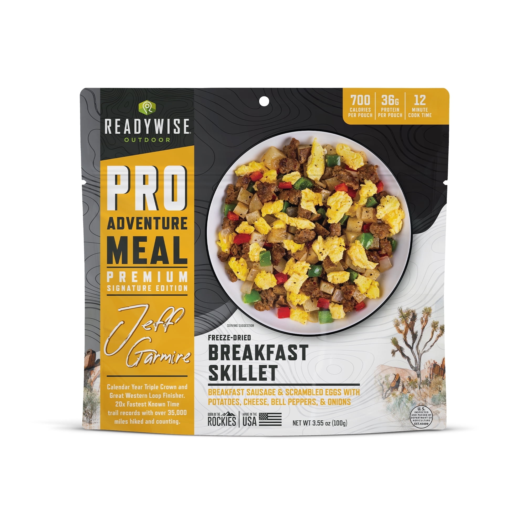 ReadyWise Outdoor Pro Adventure Meal, Breakfast Skillet, Freeze-Dried, 2 Servings/Pouch