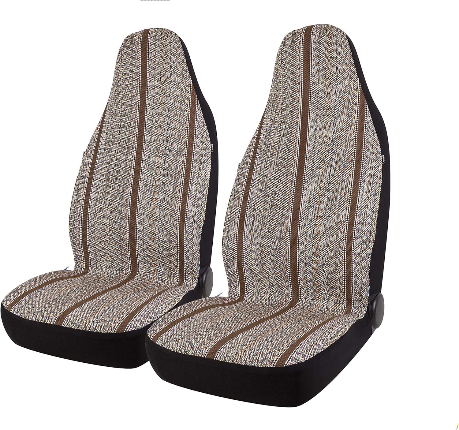 PM Baja Blanket Bucket Seat Cover for Car, Truck, Van, SUV - Airbag Compatible (2PCS Brown)