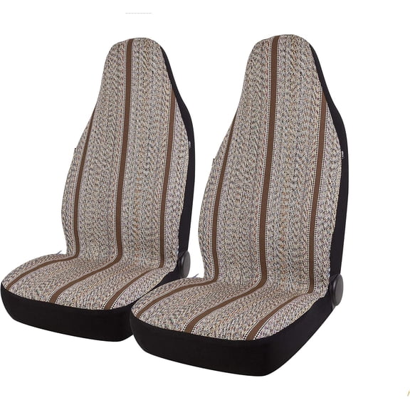 PM Baja Blanket Bucket Seat Cover for Car, Truck, Van, SUV - Airbag Compatible (2PCS Brown)