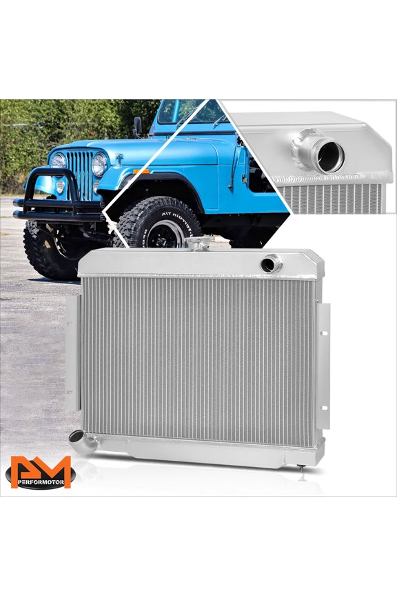 3-Row Full Aluminum Core Racing Radiator for 72-86 Jeep CJ5/CJ6/CJ7 3.8/4.2/5.0L