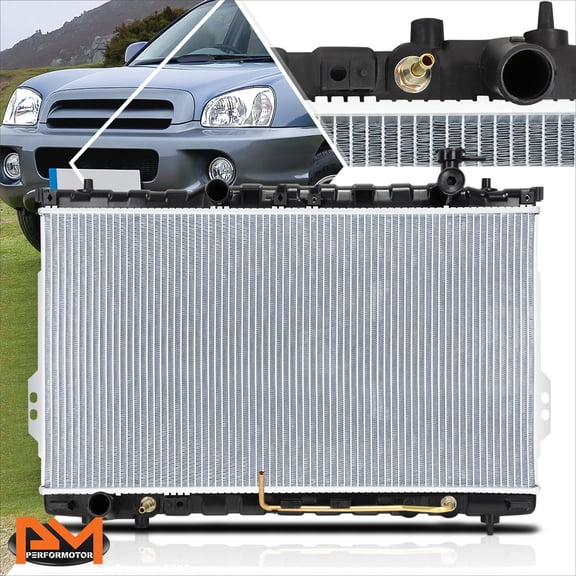 PM PERFORMOTOR Aluminum Core OE Replacement Radiator for 01-06 Hyundai Santa Fe AT/MT DPI-2389