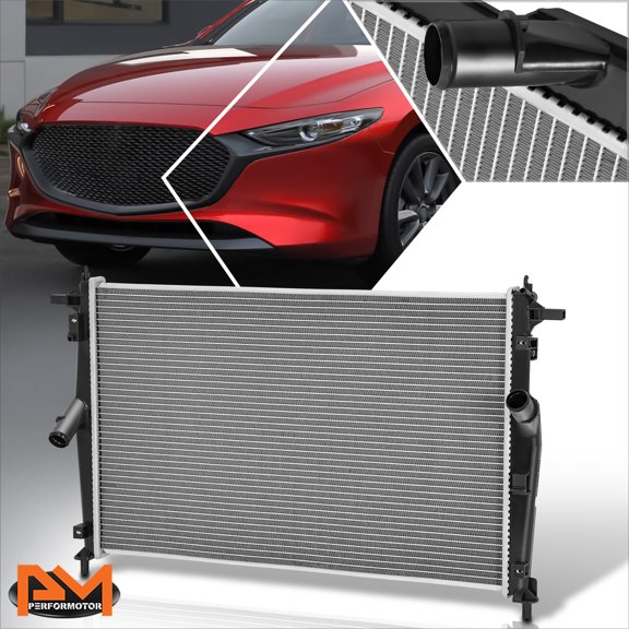 PM PERFORMOTOR Aluminum Core OE Style Cooling Radiator for 19-23 Mazda 3 2.0L 2.5L DPI-13868