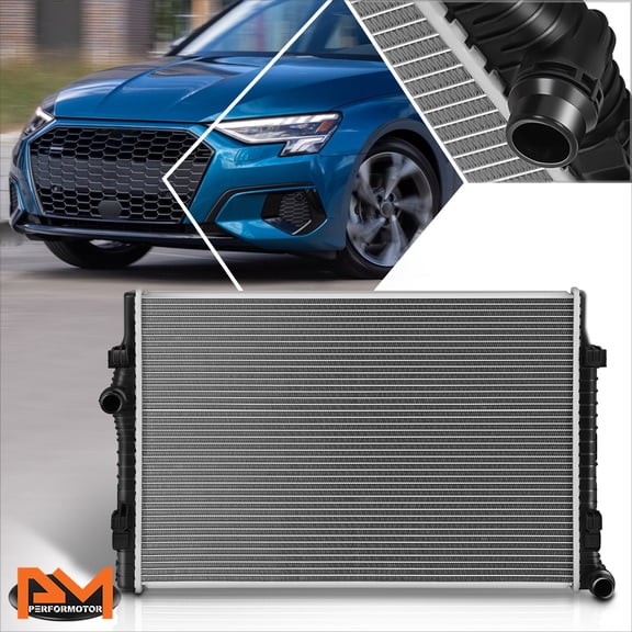 PM PERFORMOTOR Aluminum Core OE Style Radiator for 15-19 Audi A3 VW Golf 2.0L Diesel DPI-13578