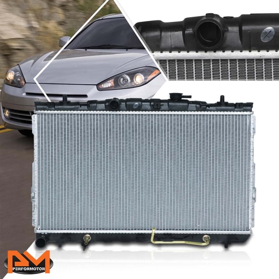 PM PERFORMOTOR Aluminum Core Radiator For 01-08 Hyundai Elantra/Tiburon 2.0L 2.7L AT DPI-2387