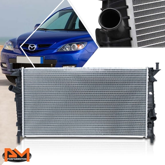 PM PERFORMOTOR Aluminum Core Replacement Radiator For 04-09 Mazda 3 2.0L/2.3L Turbo AT DPI-2696