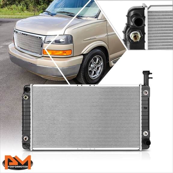 PM PERFORMOTOR Aluminum OE Style Radiator for 04-14 Chevy Express/GMC Savana 4.3L AT DPI-2793