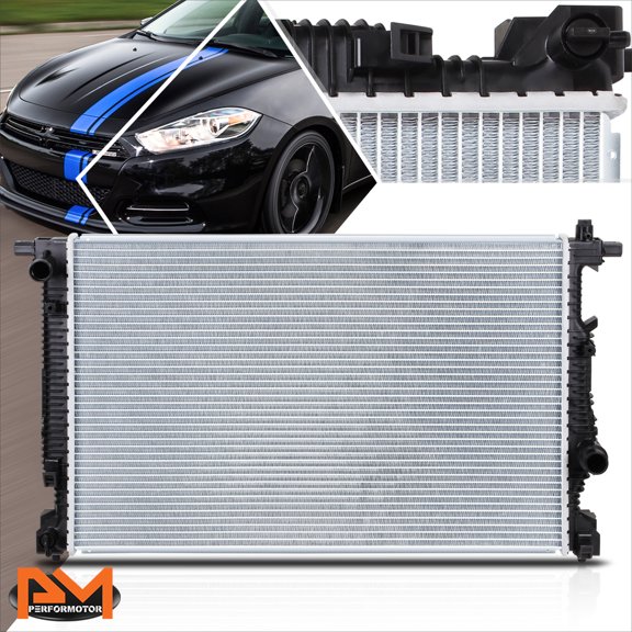 PM PERFORMOTOR Aluminum OE Style Radiator for 13-16 Dodge Dart 1.4L/2.0L/2.4L AT/MT DPI-13323