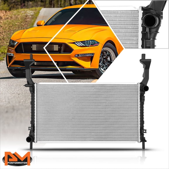 PM PERFORMOTOR Aluminum OE Style Radiator for 15-19 Ford Mustang 2.3L Turbo AT/MT DPI-13707