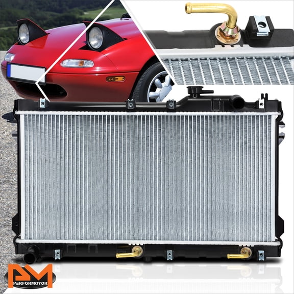 PM PERFORMOTOR Full Aluminum Core OE Replacement Radiator for 90-97 Mazda Miata AT/MT DPI-1140