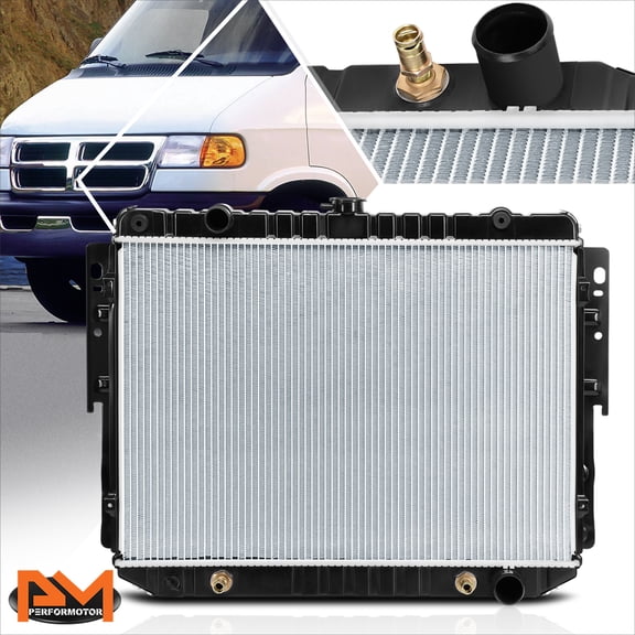 PM PERFORMOTOR Full Aluminum OE Style Cooling Radiator for 84-03 Dodge B-Series/Ram AT DPI-1707