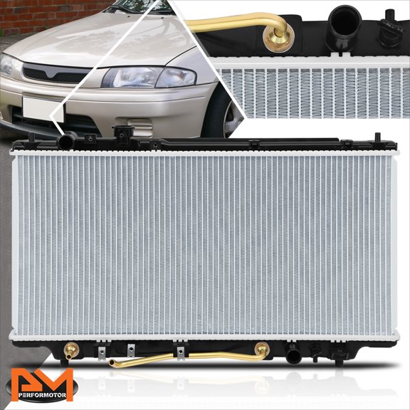 PM PERFORMOTOR Full Aluminum OE Style Cooling Radiator for 95-98 Mazda Protege AT/MT DPI-1704