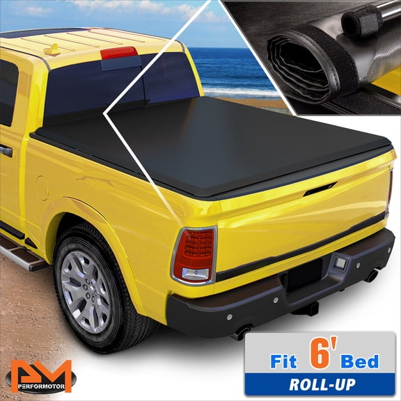 PM PERFORMOTOR Vinyl Soft Top Roll-up Tonneau Cover for 89-04 Tacoma Pickup Fleetside 6ft Bed