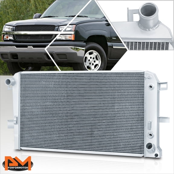 PM PERFORMOTOR for 01-05 Chevy Silverado/GMC Sierra 6.6 AT Aluminum Core 3-Row Cooling Radiator