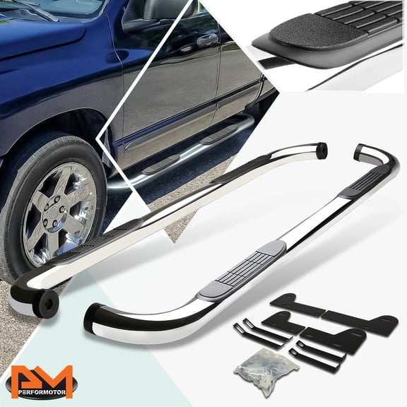 PM PERFORMOTOR for 02-09 Dodge Ram 1500-3500 Crew Cab 3"Side Step Nerf Bar Running Board Chrome