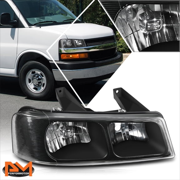 PM PERFORMOTOR for 03-24 Express Savana 1500-4500 Factory Style Right Side Headlight Lamp Black