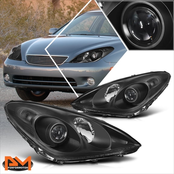 PM PERFORMOTOR for 04-06 Lexus ES330 OE Style Projector Headlights Black Housing Clear Corner