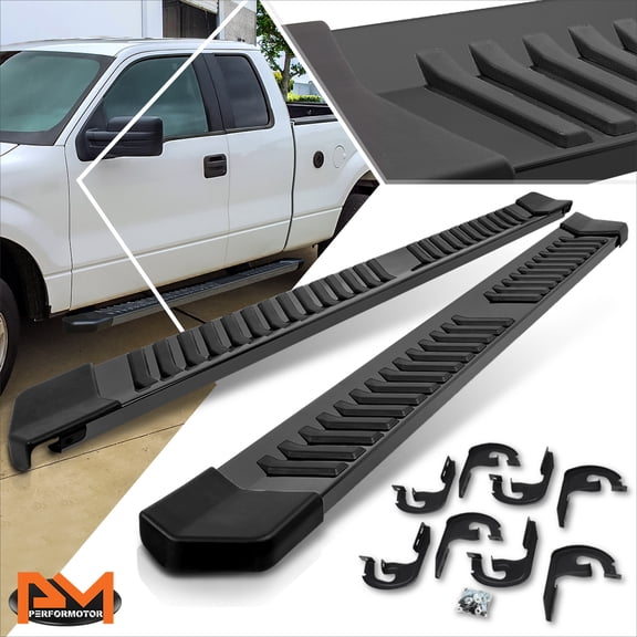 PM PERFORMOTOR for 04-14 Ford F150 Super(Ext) Cab 6"Flat Side Step Nerf Bar Running Board Black