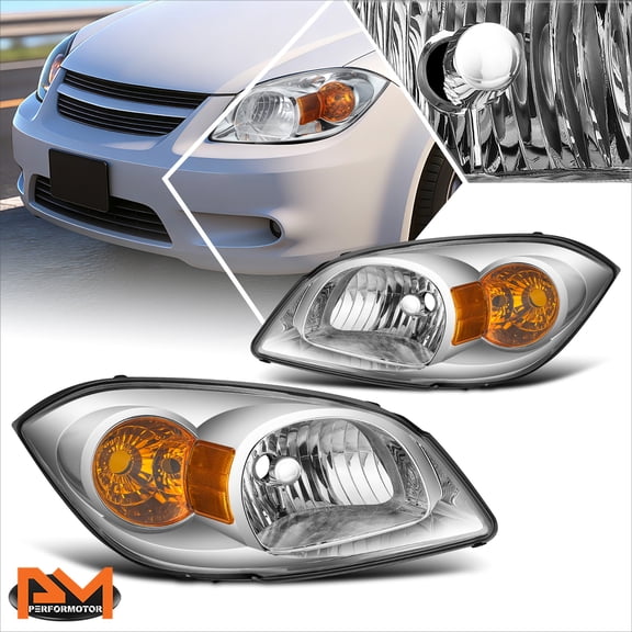 PM PERFORMOTOR for 05-10 Chevy Cobalt Chrome Housing Amber Side Headlight/Lamp Replacement Pair