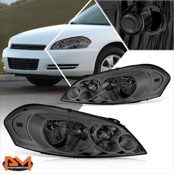 PM PERFORMOTOR for 06-16 Chevy Impala Limited Monte Carlo Factory Style Headlights Smoked/Clear