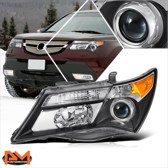 PM PERFORMOTOR for 07-09 Acura MDX Factory Style Left Side HID Projector Headlight Lamp Black