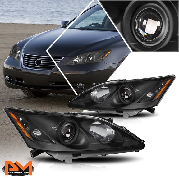 PM PERFORMOTOR for 07-09 Lexus ES350 OE Style Black Housing Amber Corner Projector Headlights