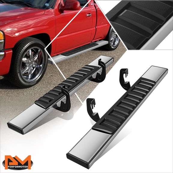 PM PERFORMOTOR for 07-19 Chevy Silverado Regular Cab 6.75" Side Step Nerf Bar Running Boards