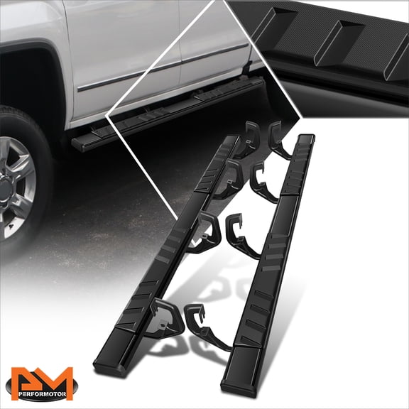PM PERFORMOTOR for 07-19 Silverado/Sierra Crew Cab 5" Side Step Nerf Bar Running Board Black