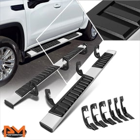 PM PERFORMOTOR for 07-19 Silverado/Sierra Extended Cab 6" Step Aluminum Running Boards Silver